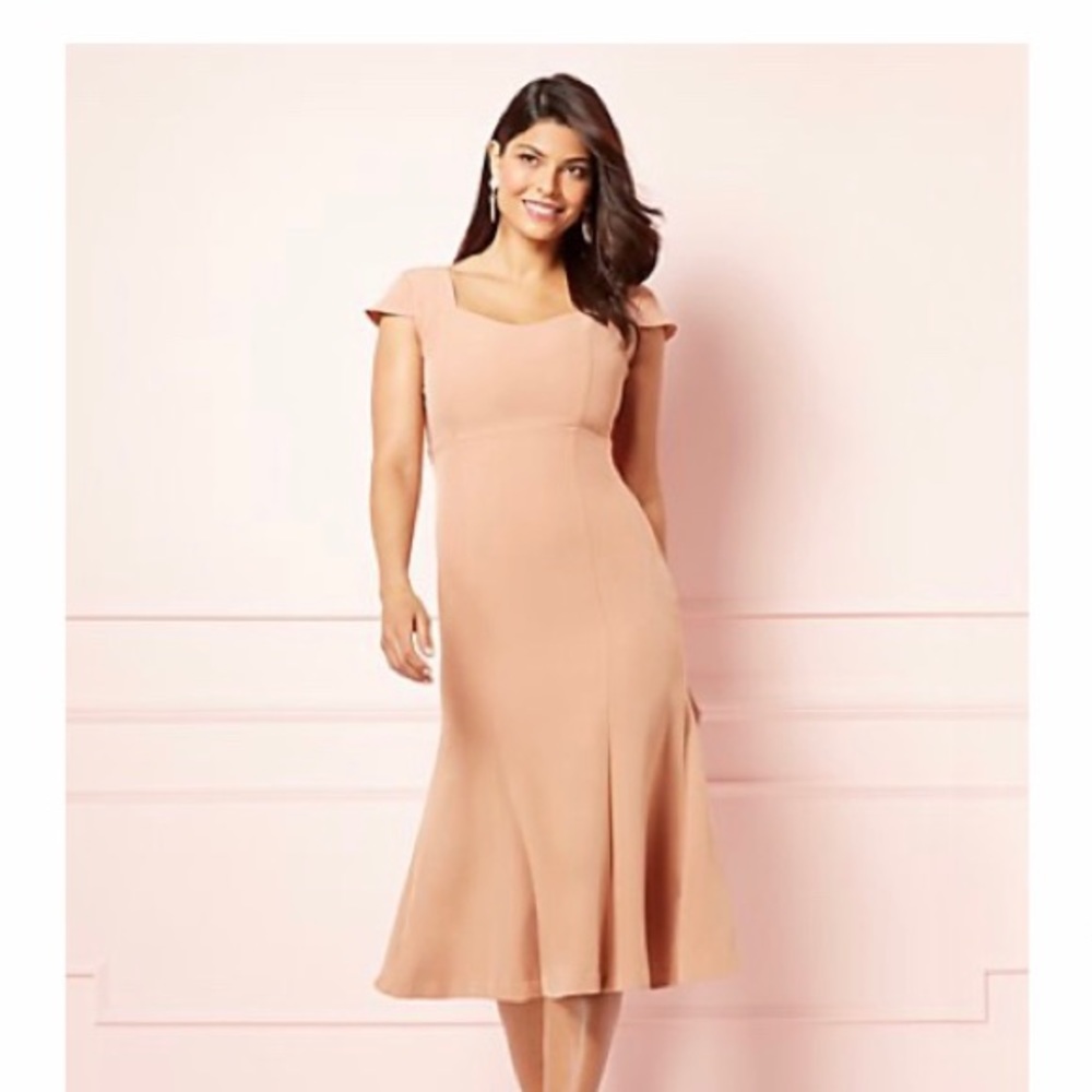 Eva Mendes Sweetheart Neckline Cap Sleeve Dress | NWT